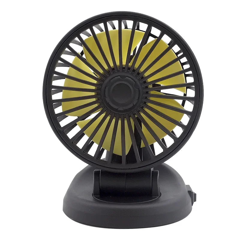 Brehn | Ventoro Car Fan 12V/24V/5V | USB or Cigarette Lighter | Rotatable & Compact | For Car, Truck, SUV, Motorhome & Office