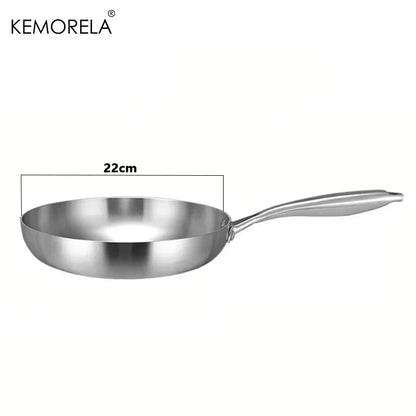 Skanto | Professional Frying Pan - 304 Stainless Steel, 2MM thick 5-layer Steel Pan & Pot