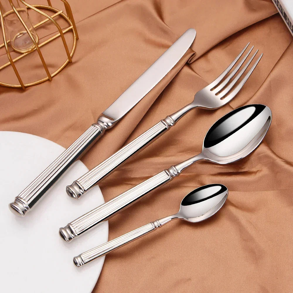 Skanto | Stainless Steel Cutlery Set | 304 Mirror Finish for Everyday and Formal Dining