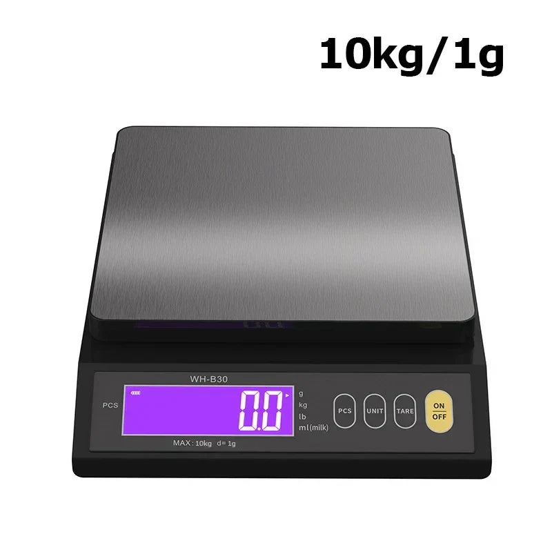 Karnz | 5 kg/0.1 g and 10 kg/1 g digital electronic kitchen scale, LCD display, fully waterproof stainless steel weighing tool for baking