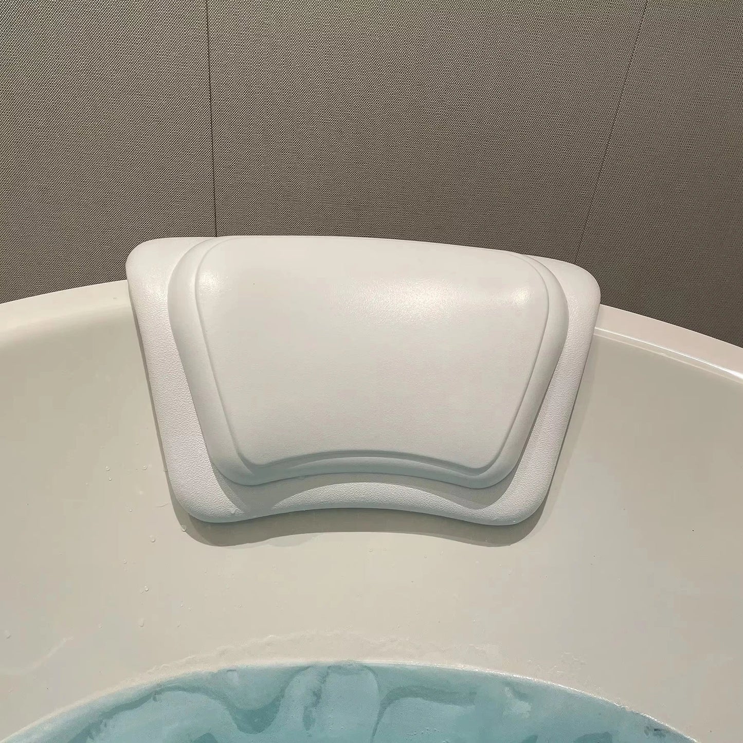 HydroLuxe Non-Slip Bath Pillow with Silicone Foam & PU Cover Skanto