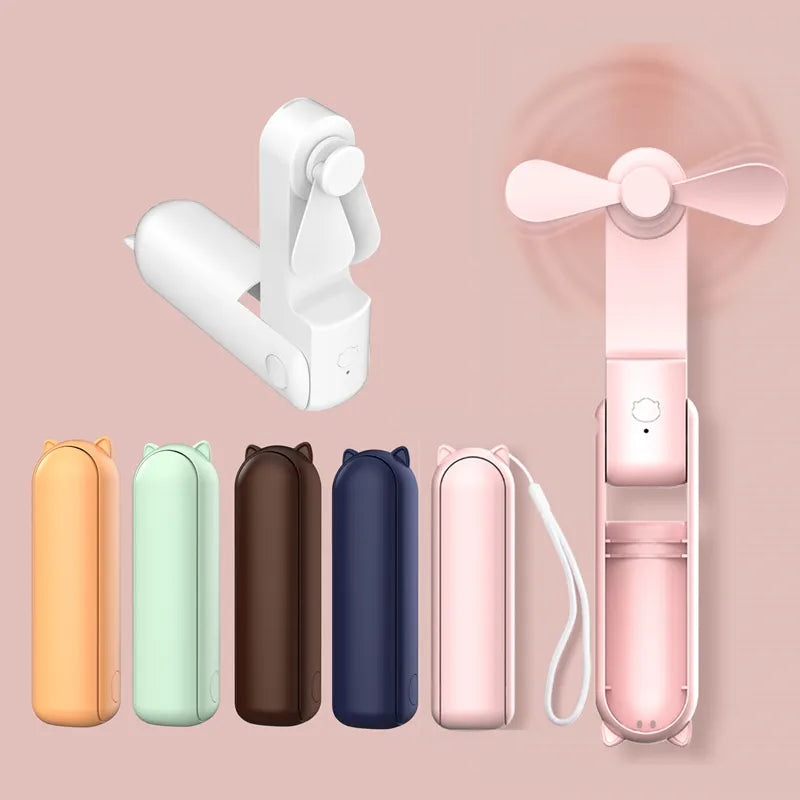 New Handheld Portable Mini Fan - Creative, Three-Speed Adjustable, Solid Color, USB Rechargeable Small Fan | Skanto