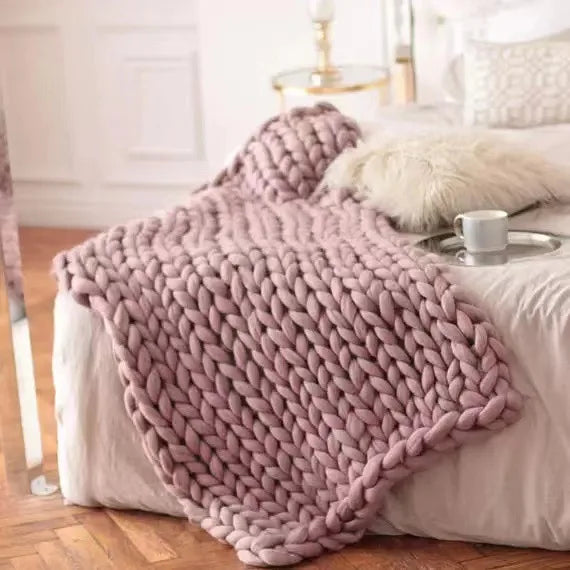Chunky Knit Blanket – Cozy Wool Blanket for every room – Soft and warm – Perfect for sofa and bed