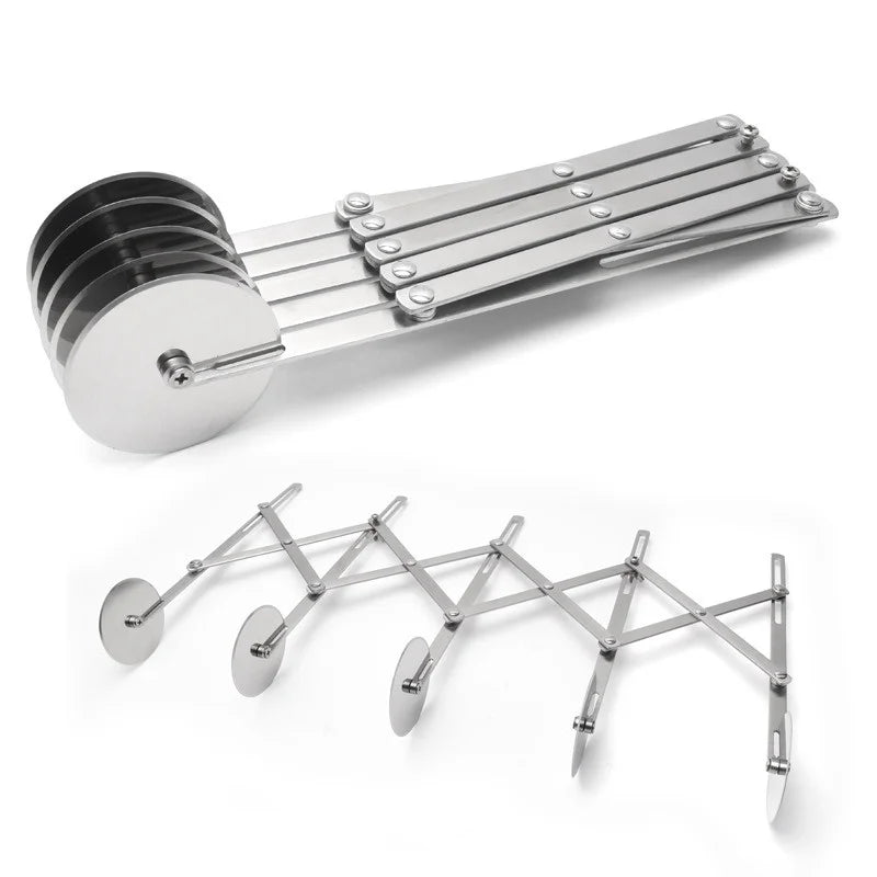 BowLift | SlicePro Stainless Steel Dough Cutter | Foldable & Adjustable | 3–7 Wheels | Perfect Portioning for Pizza, Pastries & Pasta