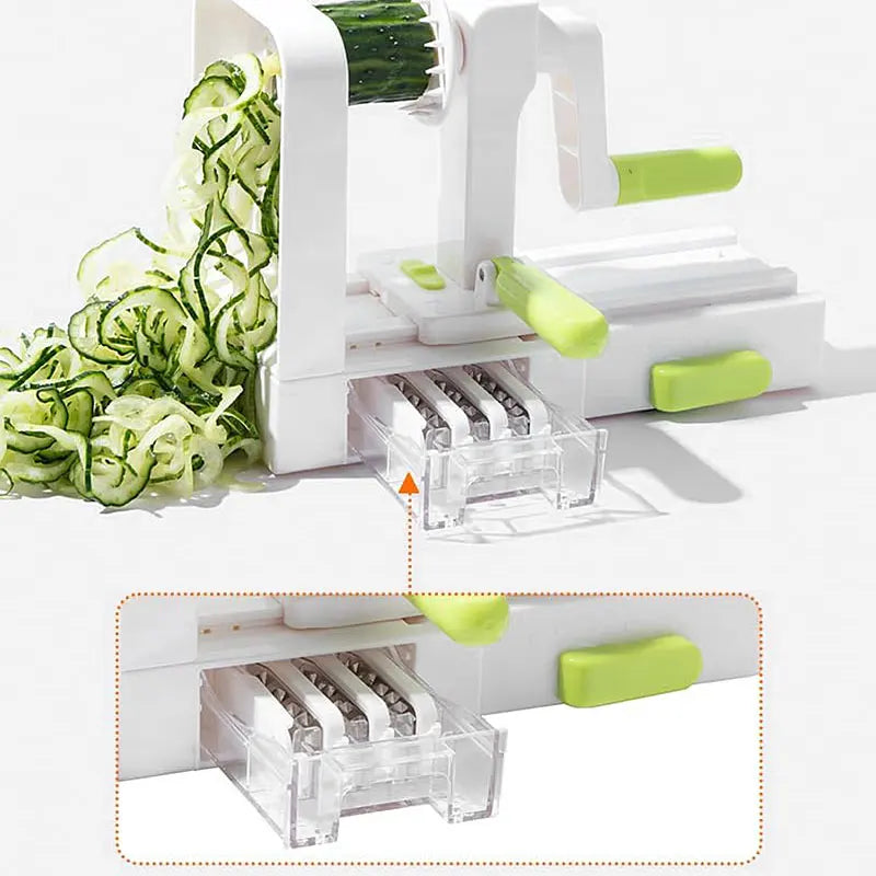Brehn | SpiraChef Vegetable Spiralizer | 5-in-1 Spiralizer & Slicer | With Suction Foot & Foldable Design | For Zoodles, Vegetables & Fruits