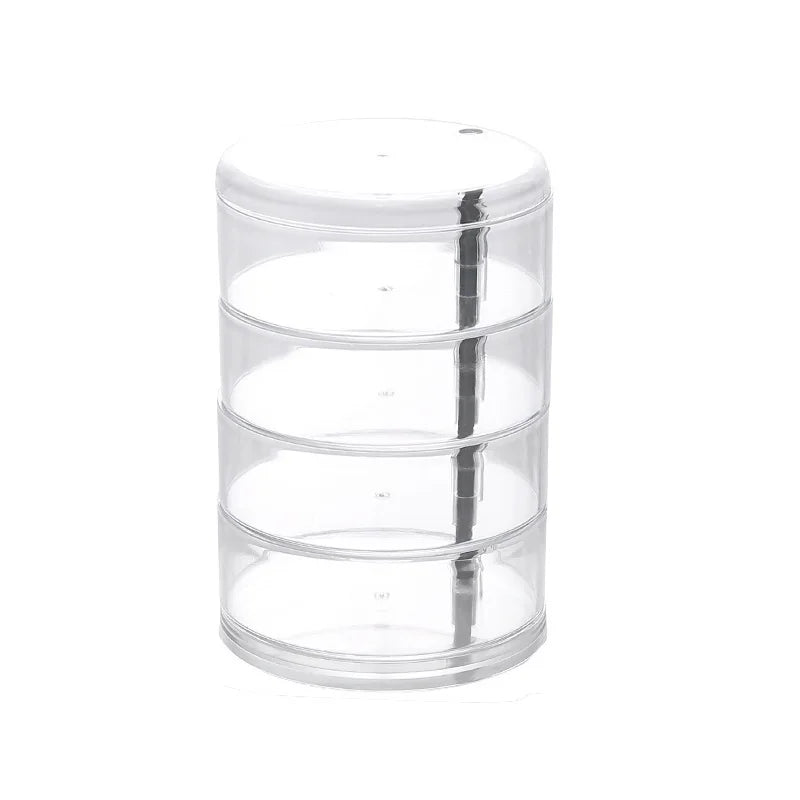 BowLift | Jewelry Storage 360° Rotatable | Dustproof & Water-resistant | 5-Layer Cosmetic Box | GlossTurn Transparent