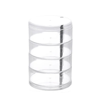 BowLift | Jewelry Storage 360° Rotatable | Dustproof & Water-resistant | 5-Layer Cosmetic Box | GlossTurn Transparent