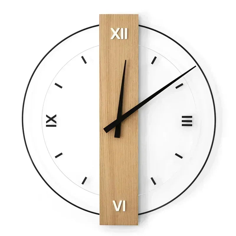 BowLift | SilentOak – Minimalist Wooden Wall Clock with Silent Movement