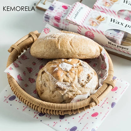 Skanto | Wax Paper Food Packaging 50 pcs/pack | Food-Safe Parchment Paper for Bread, Sandwich, Burger | Oil Paper Baking Tool from KEMORELA