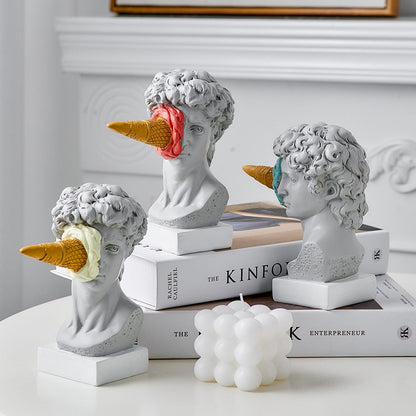BowLift | David Figurine with Ice Cream Home Decoration Sculpture