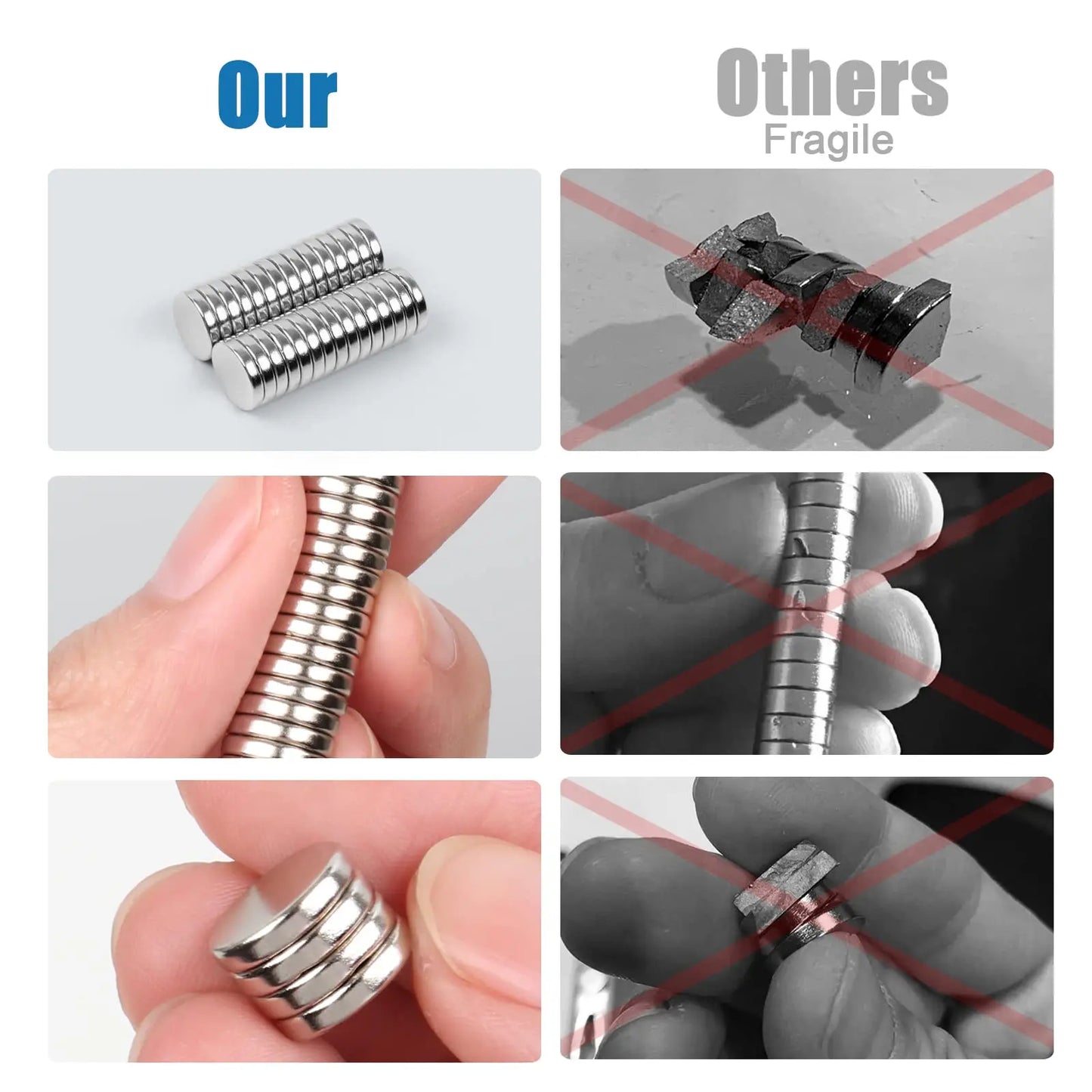 Skanto | Super Strong Neodymium Disc Magnets - Powerful Rare Earth Magnets for Fridge, DIY, Building, Science, Crafts & Office Use