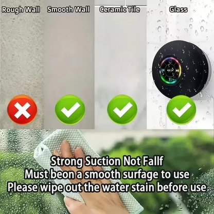 BowLift | Waterproof Portable Bluetooth Speaker with LED Lights and Suction Cup