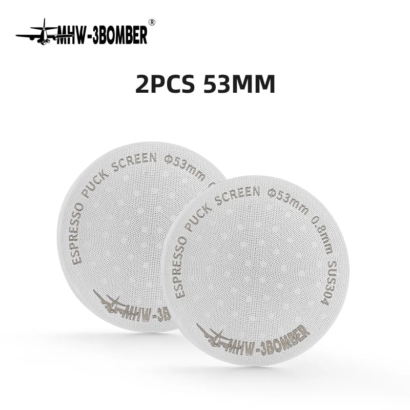 MHW-3BOMBER 51/53/58.5mm Espresso Puck Screen Double-Layer Metal Coffee Reusable Filter
