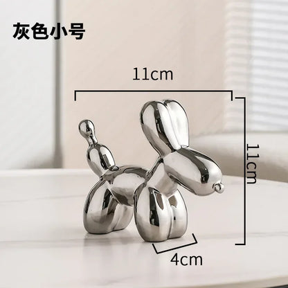 BowLift | Nordic Ceramic Balloon Dog Sculpture Gold Animal Decorations Statue Living Room Ornaments Creative Desktop Ornament Home Decor
