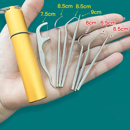 BowLift | Minty Portable Metal Toothpick Cleaner Set