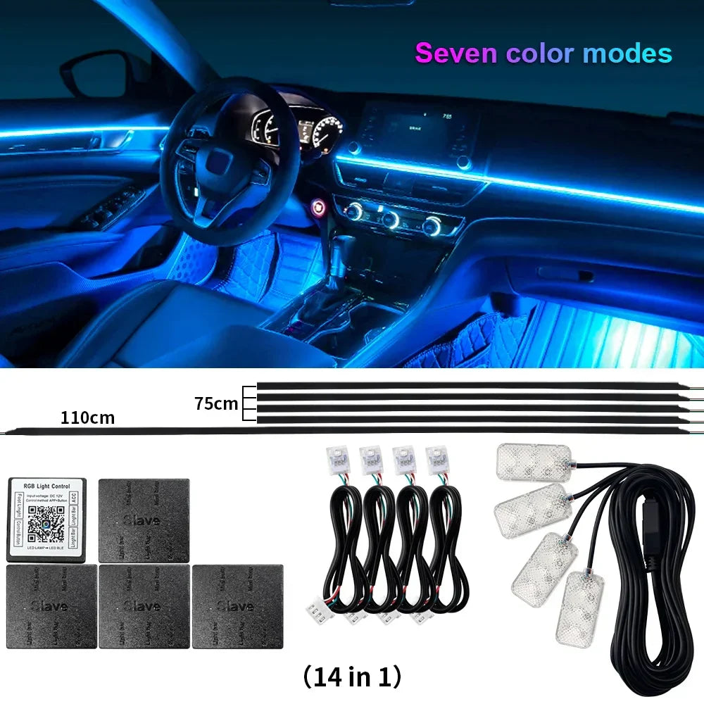 Skanto | Bluetooth RGB Symphony Car Ambient Light Kit