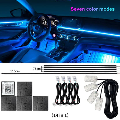 Skanto | Bluetooth RGB Symphony Car Ambient Light Kit