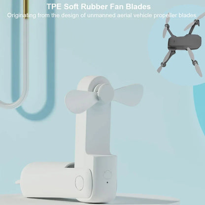 Portable Mini Handheld Fan – Rechargeable foldable pocket fan with battery, cooling handheld fan and power bank function | Karnz