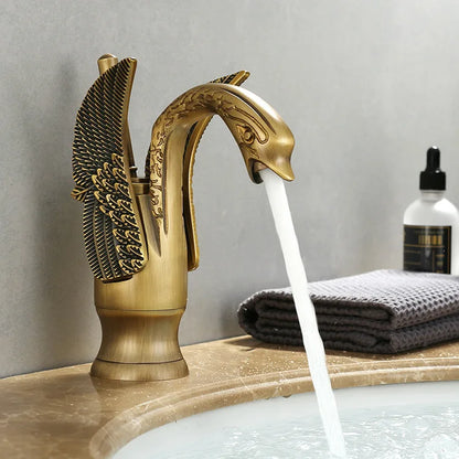 Skanto | Swan Single Handle Gold Basin Faucet
