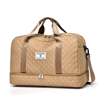 BowLift | Raumio TravelFlex Lightweight Travel Bag with Diamond Pattern | Large Sports & Weekend Bag with Shoe Compartment & Wet Compartment | Cabin Luggage Suitable & Foldable