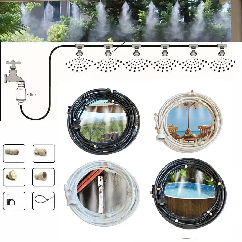 Skanto | Garden Watering System – Drip Irrigation Kit with Adjustable Spray Head and Accessories