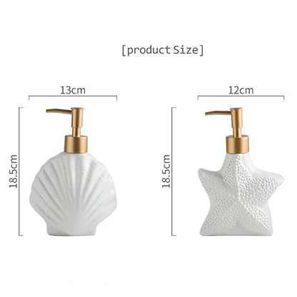 Kalsten | AquaNaut Soap Dispenser | Maritime Design | Shell & Starfish Motif | Bathroom Decor