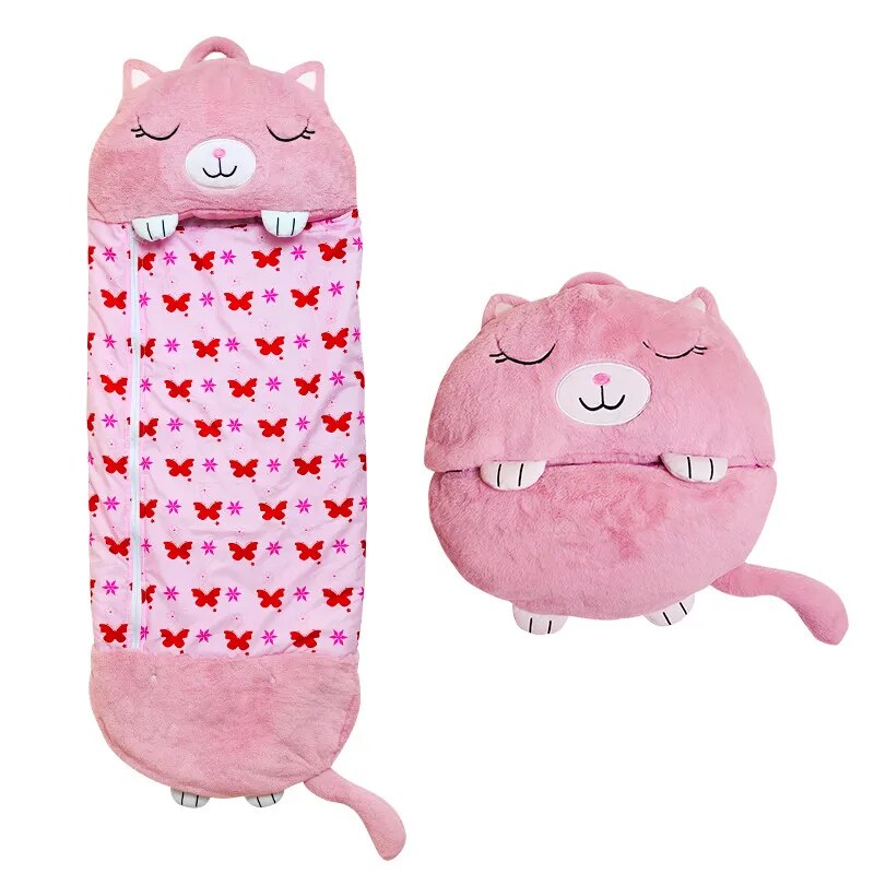 Plush toy and sleeping bag in one for warm, safe nights