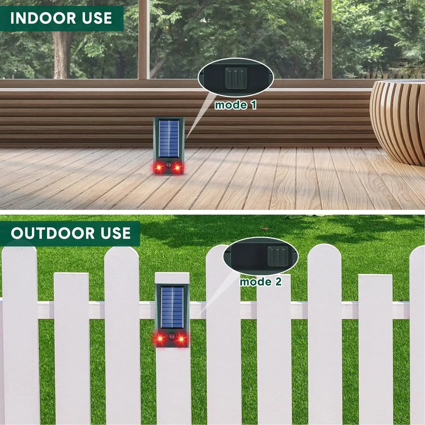 BowLift | SolarGuardix Ultrasonic Bird Repeller Solar | With LED & Motion Sensor | Waterproof IP58 | 600 m² Coverage