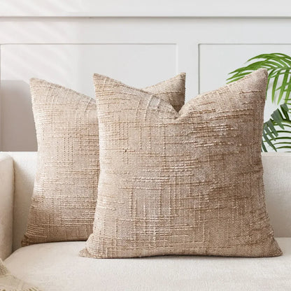 Chenille Sofa cushion cover – Soft solid design | Elegant decoration for living & bedrooms | Bowlift