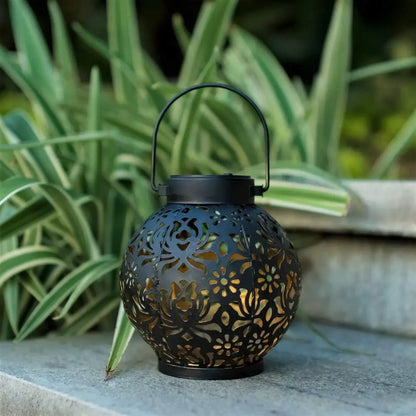 Brehn | Solivanta Light Art Solar Garden Hanging Lantern | Iron Art with Projection Effect | Waterproof | For Tree, Balcony & Terrace