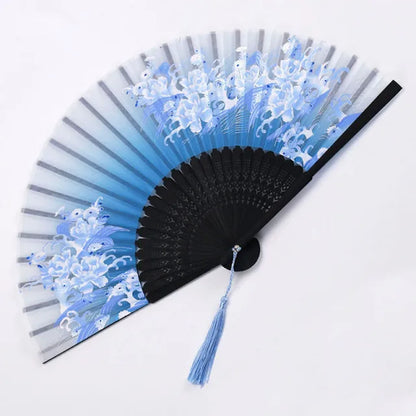 Traditional Japanese Style Floral Hand Fan | Skanto