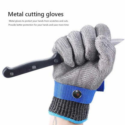 Stainless steel cut-resistant gloves - Anti-cut, wire metal mesh hand protection for slaughtering, gardening and work safety