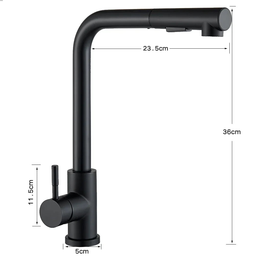 FlexiJet Black extendable kitchen faucet Bowlift
