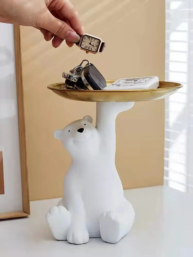 Skanto cute polar bear key storage fruit tray modern simple living room porch decoration home decor