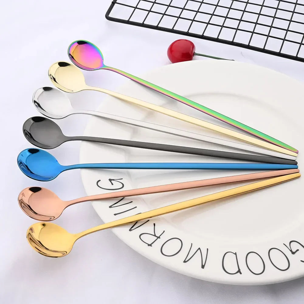 Skanto | Golden 6-Piece Long Handle Spoon Set