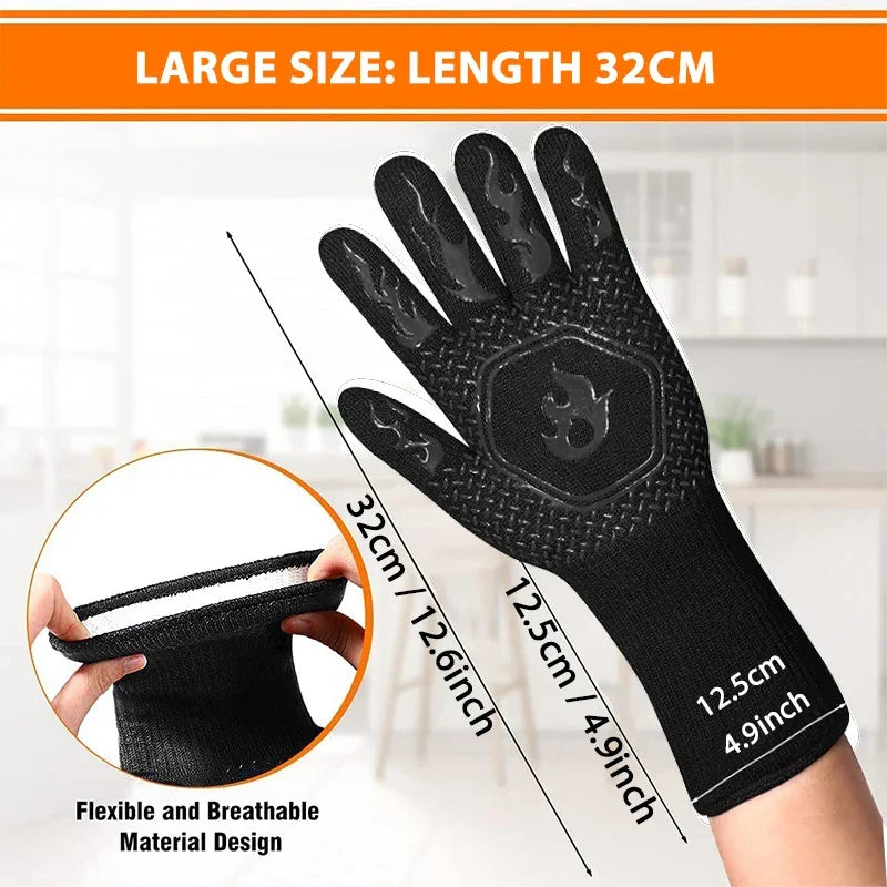 BowLift | ThermaGrip Heat Resistant Grill Glove | Silicone & Cotton | Non-slip & fireproof up to 800 °C | For Grill, Oven & BBQ | 1 Piece