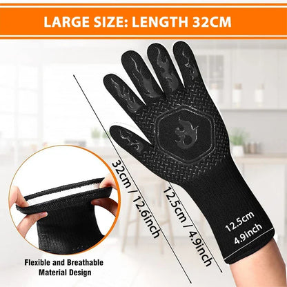 Brehn | ThermaGrip Heat-Resistant Grill Glove | Silicone & Cotton | Non-slip & Fireproof up to 800 °C | For Grill, Oven & BBQ | 1 Piece
