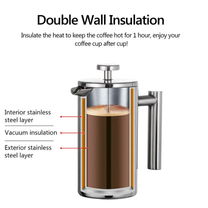 Skanto | Stainless Steel French Press Coffee Maker