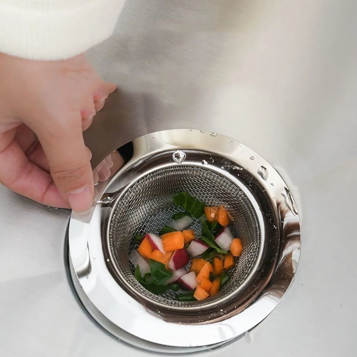 Skanto | Stainless Steel Kitchen Sink Strainer - Anti-Clog Funnel, Hair Catcher for Sink, Floor Drain, and Dishwasher