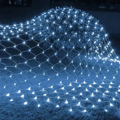 Waterproof LED Net Christmas Lights - 8 Modes or Solar Powered, Ideal for Christmas and Holiday Decorations