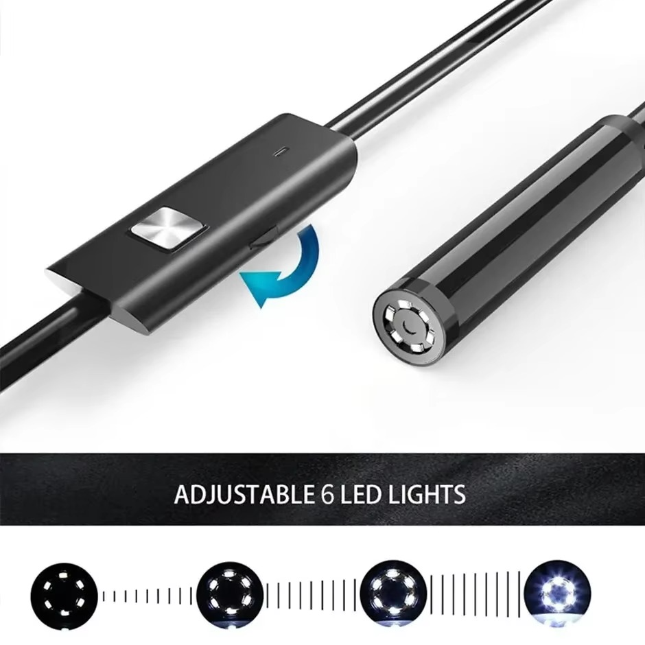 Skanto | High-Resolution 0.276 inch TYPE-C Flexible Inspection Camera with 6 Adjustable LED Lights