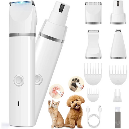 Skanto | Ultimate Pet Grooming Kit: Quiet Hair Clipper, Nail Grinder, and Paw Trimmer