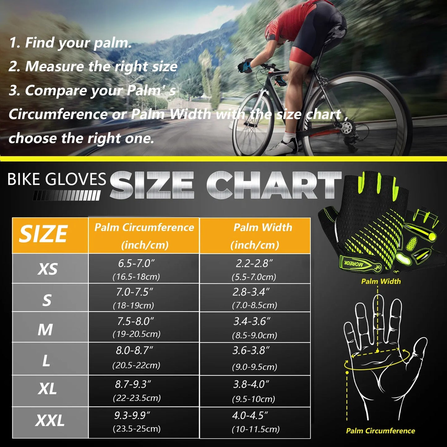 BowLift | RideEase Half Finger Cycling Gloves – Shock Absorbing, Breathable & Anti-Slip Gloves