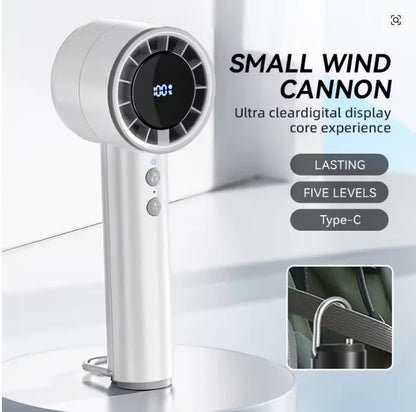 Silent High-Speed USB Handheld Fan – Portable Small Fan with LED Display, High Wind Power and Refrigerator Function | Karnz