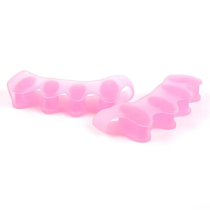 Soft silicone toe spreaders for the relief of bunions and for the correction of foot alignment, 1 pair