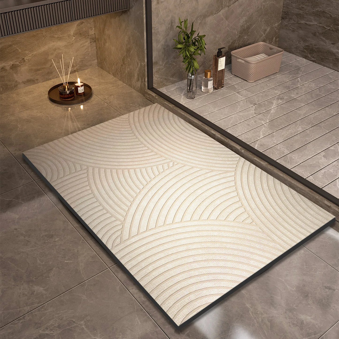 Skanto | Super Absorbent Non-Slip Bath Mat Quick-Drying Shower Rug