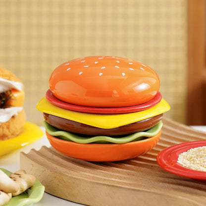 Skanto | Mini Stacked Hamburger Ceramic Plate Set