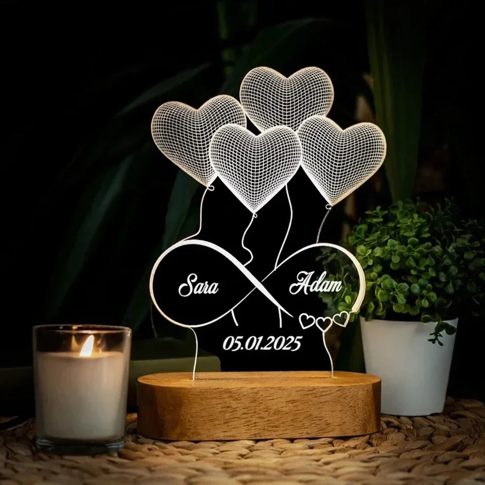 Skanto | Personal 3D Photo Lamp: Custom Photo & Text Night Light - Ideal for Valentine's, Weddings, Anniversaries, Birthday Gifts
