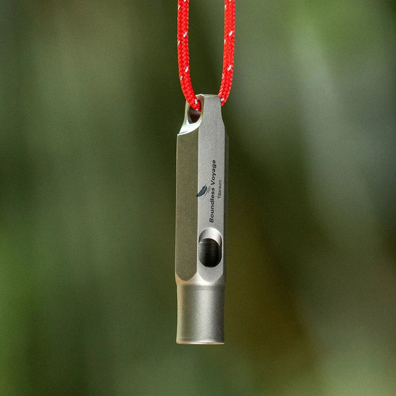 Master Your Safety: Original Boundless Voyage Titanium Whistle - Your indispensable companion for emergencies, survival, and adventures