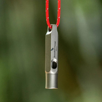 Master Your Safety: Original Boundless Voyage Titanium Whistle - Your indispensable companion for emergencies, survival, and adventures